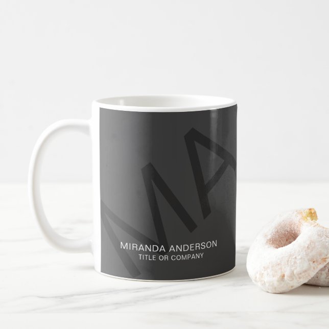 Monogramm Moderne Fette Typografie Professionell  Kaffeetasse (Mit Donut)