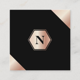 Monogramm moderne GoldRose quadratische Visitenkarte