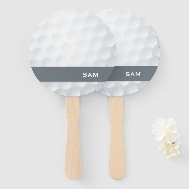 Monogramm. Moderne Golf Ball Textur. Fächer (Vorne und Hinten)