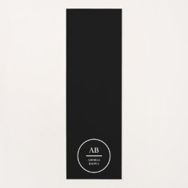 Monogramm Moderne Minimale Schwarz-Weiß-Einfachhei Yogamatte