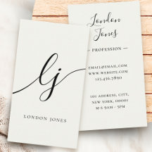 Monogramm Moderne Minimalistische Elfenbeinweißkal