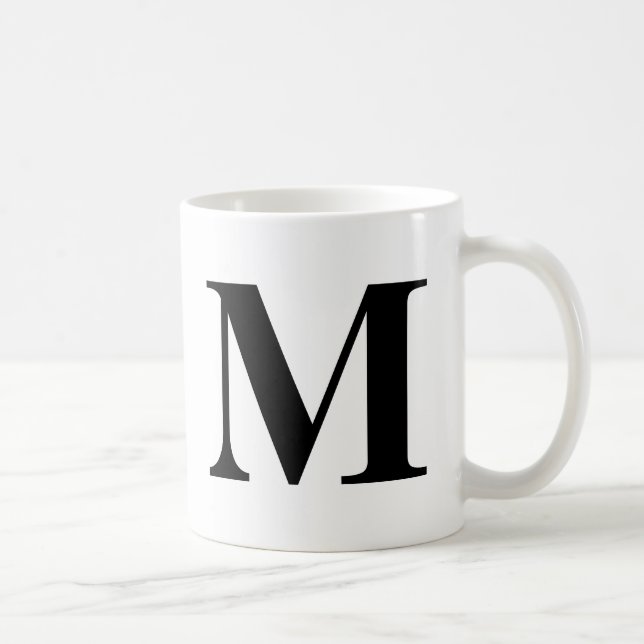Monogramm Moderne Typografie Schwarz-weiß Minimali Kaffeetasse (Rechts)