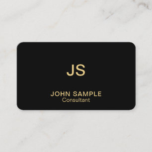 Monogramm-modernes berufliches elegantes schwarzes visitenkarte
