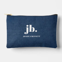 Monogramm Modernes Denim Jeans Textur Druck