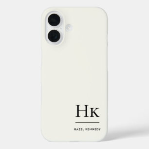 Monogramm Modernes Einfaches Monogrammiertes Elfen iPhone 16 Hülle