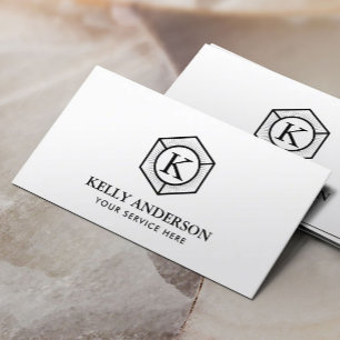 Monogramm-modernes Hexagon-Logo Minimalistisch Visitenkarte