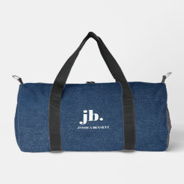 Monogramm Modernes Jeans-Textur-Druck Duffle Bag