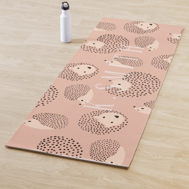 Monogramm Modernes Niedliches Igel-Muster Yogamatte (Beispiel)