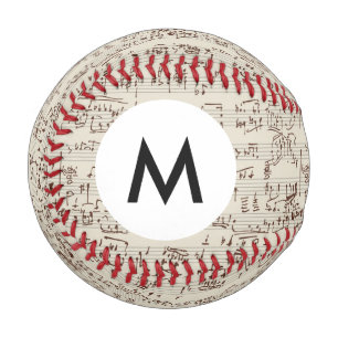 Monogramm-Musiknoten Baseball