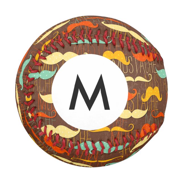 Monogramm-Mustache Baseball (Vorderseite Links)