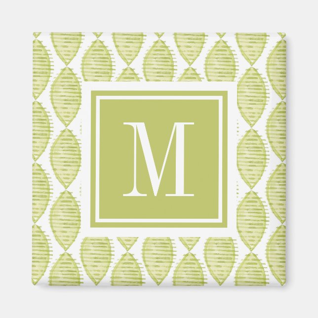 Monogramm | Muster der Hyge-Blume Magnet (Vorne)