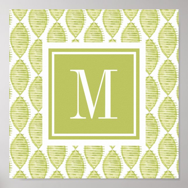 Monogramm | Muster der Hyge-Blume Poster (Vorne)