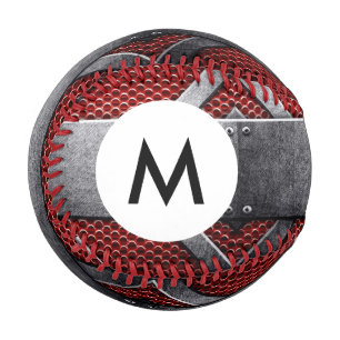 Monogramm Muster der Metallplatte Baseball