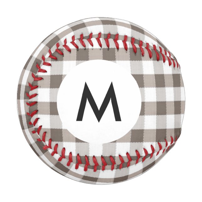 Monogramm-Muster für braune Tischdecken Baseball (Vorderseite Links)