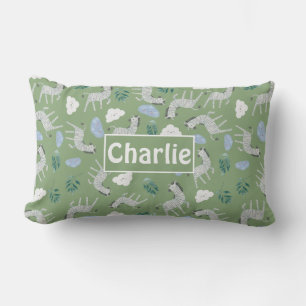 Monogramm Muster für Jungen in sagegrün für die Sa Lendenkissen