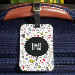 Monogramm-Muster für Las Vegas-Poolparty Gepäckanhänger