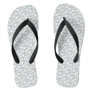 Monogramm-Muster Golfspieler personalisierter Name Flip Flops