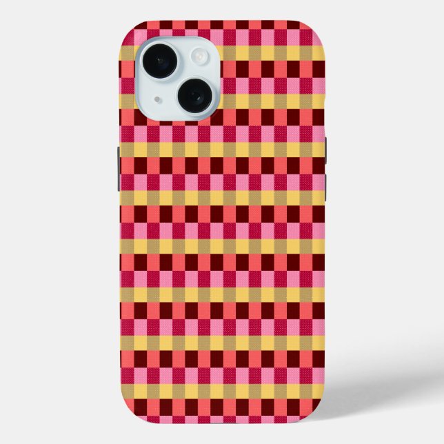 Monogramm Muster mit Punkten Case-Mate iPhone Hülle (Rückseite)