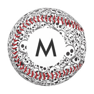Monogramm Muster mit Schädeln Baseball