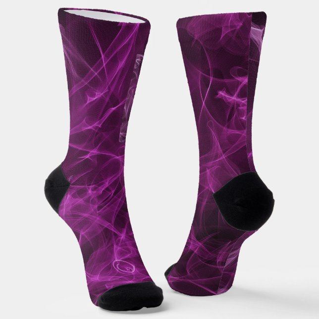Monogramm Muster Pink Rauch  Socken (Gewinkelt)