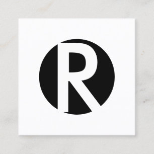 Monogramm-mutiger schwarzer zuerstkreis minimal quadratische visitenkarte