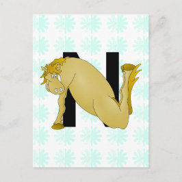 Monogramm N Cartoon Personalisiert Postkarte