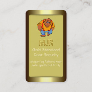 Monogramm, Nachtklubtür Sicherheit, Golffekt Visitenkarte