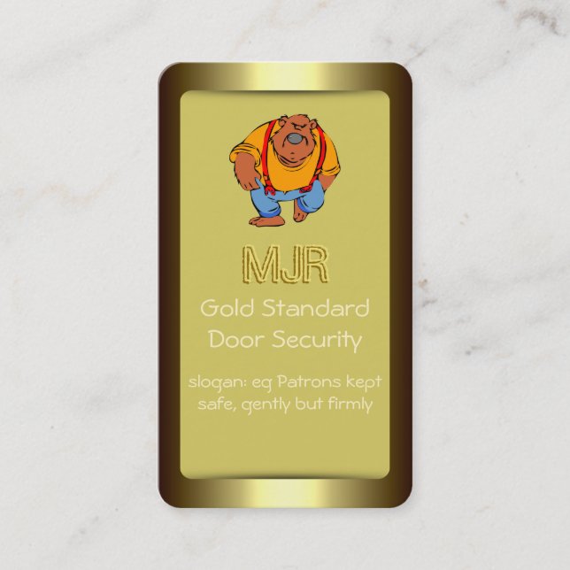 Monogramm, Nachtklubtür Sicherheit, Golffekt Visitenkarte (Vorderseite)