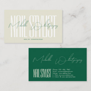 Monogramm NAIL STYLIST moderne Schrift Visitenkarte