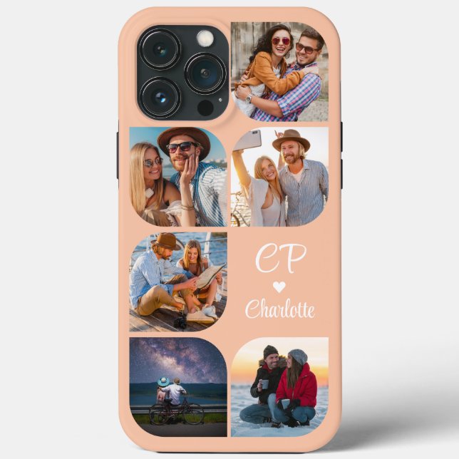 Monogramm Name 6 Foto Moderne Trendige Einfache Hü Case-Mate iPhone Hülle (Rückseite)