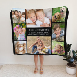 Monogramm Name 8 Fotoleiterschwarz Fleecedecke