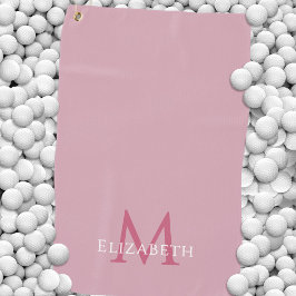 Monogramm Name Anfangsbuchstabe Elegant Rosa Golfhandtuch