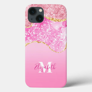 Monogramm Name Anfangsbuchstabe Rosa Gold Glamour Case-Mate iPhone Hülle