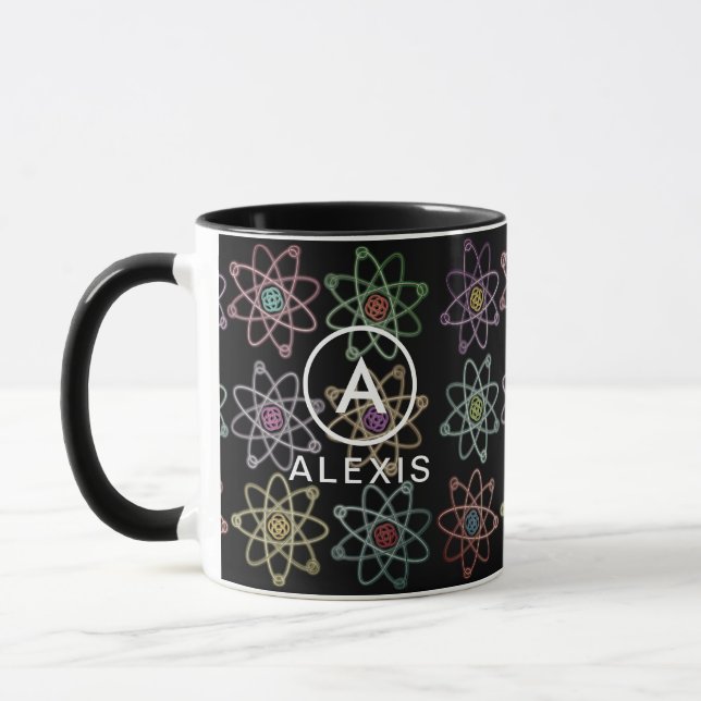 Monogramm Name Atomstrukturwissenschaft Tasse (Links)