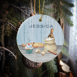 Monogramm Name Backbake-Geschenk Keramik Ornament