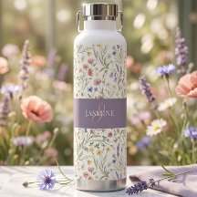 Monogramm Name Blumen Wildblume Boho Lavendel Chic