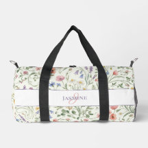 Monogramm-Name Blumen-Wildblumen-Muster Fitnessstu