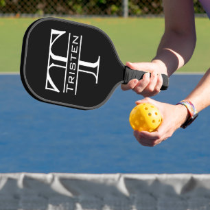 Monogramm Name Classic Initials Pickleball Schläger