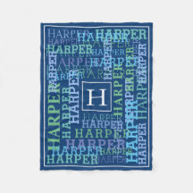 Monogramm Name Cloud Blue