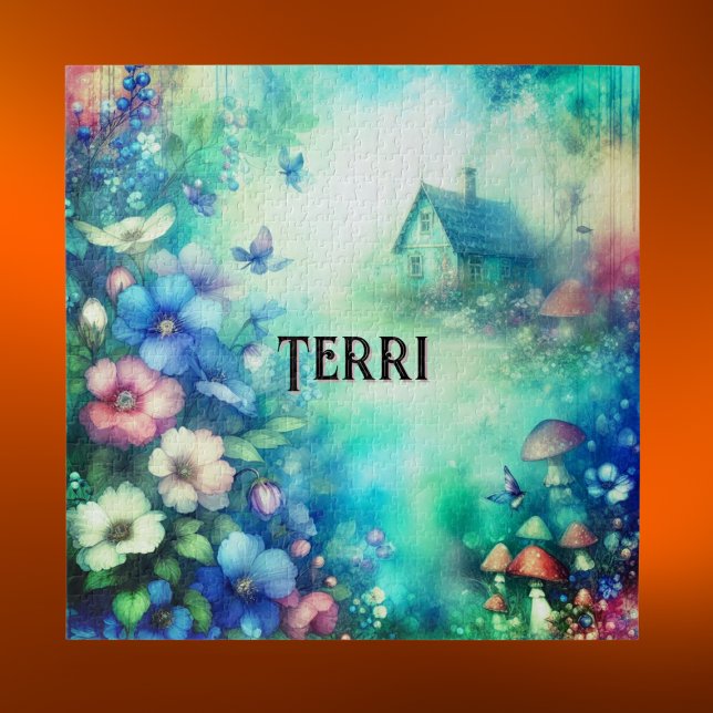 Monogramm Name Codescore Wasserfarbe Aquamarin/ros Puzzle (Von Creator hochgeladen)