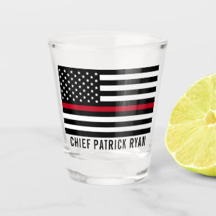 Monogramm Name des Brandbekämpfers der Thunfischr Schnapsglas