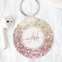 Monogramm-Name des Hübschen Glitzer, Blush Pink