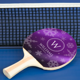 Monogramm Name des Lila Schneeflocken Tischtennis Schläger