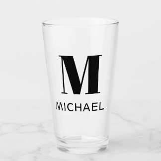 Monogramm Name Einfaches Personalisiertes Bierglas Glas