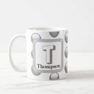 Monogramm Name Elegant Silver Geometric Initial Kaffeetasse