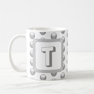 Monogramm Name Elegant Silver Geometric Initial Kaffeetasse