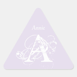 Monogramm Name Elegante Einfache Minimalistische V Dreieckiger Aufkleber