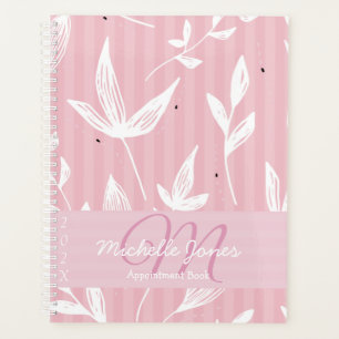 Monogramm Name Ernennung Buch 2025 Rosa Planer