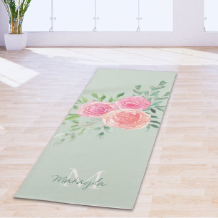 Monogramm Name Farbe Farbe Grün Yogamatte