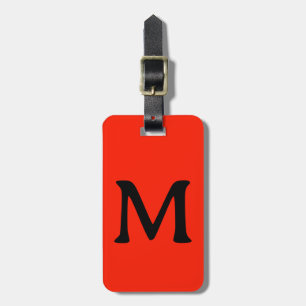 Monogramm Name Farbe Neon Rot Orange Gepäckanhänger